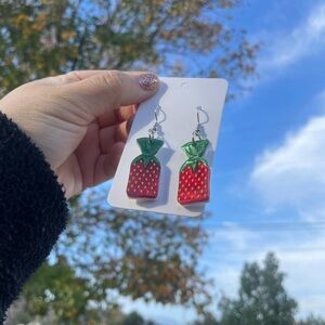 Strawberry candy earrings